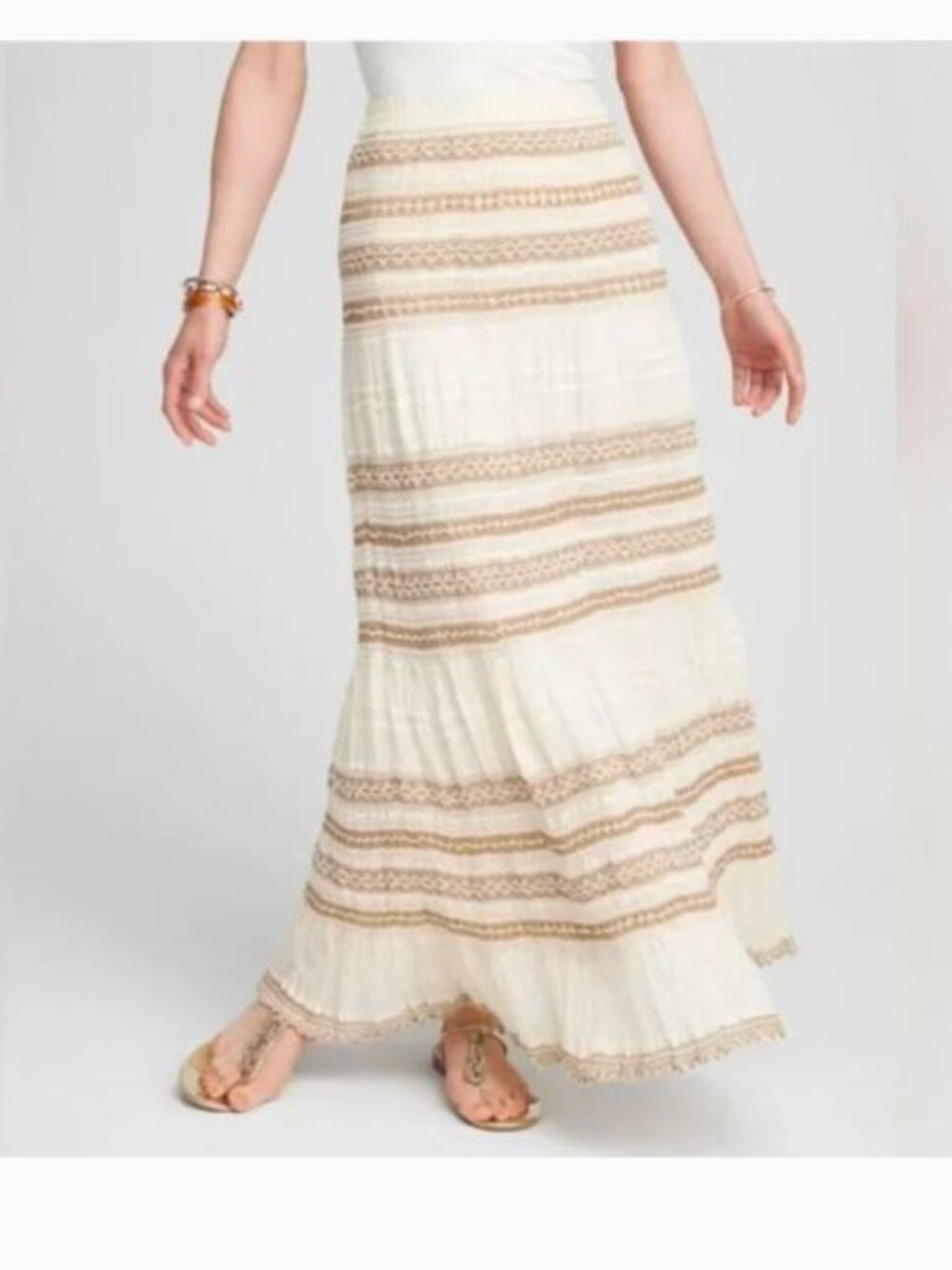 Chico's Crochet Gauze Trim Skirt - sz 12 (L)
